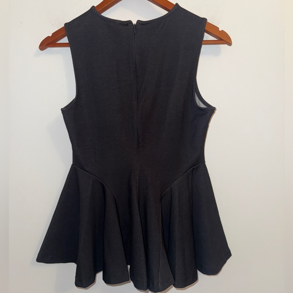 🖤 NWT Maeve Night Watch Black Floral Peplum Tank Top Size S Anthropologie - Picture 8 of 15